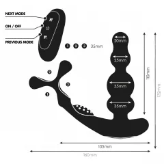   Addicted Toys - Rotating Head Anal Vibrator with Cock Ring (Black)