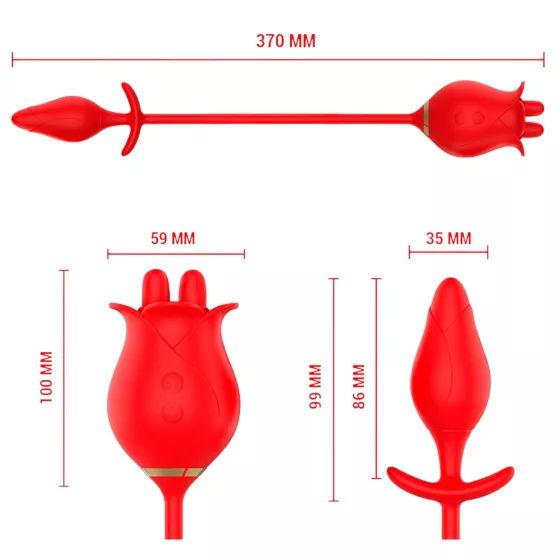 Intense Melanie - 2in1 Swirling Tongue Clitoral Vibrator (Red)