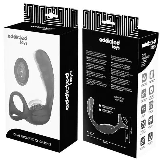 Addicted Toys - Black Anal Vibrator with Penis and Testicle Ring