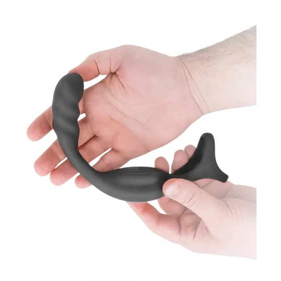 Addicted Toys - Black Anal Vibrator with Penis and Testicle Ring