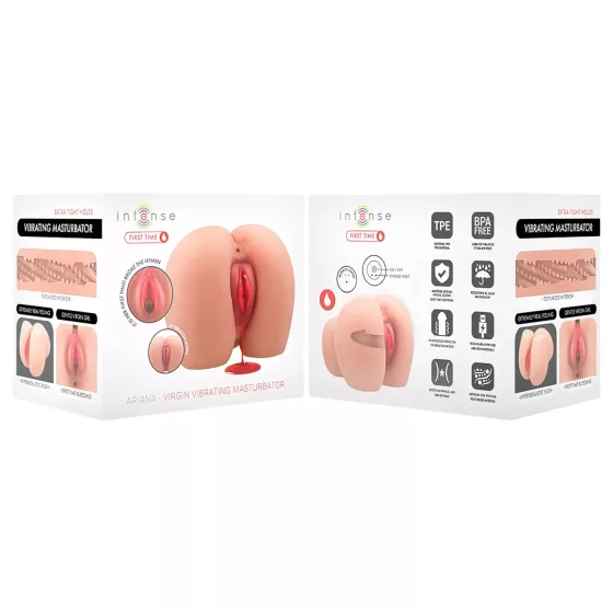 First Time Ariana - lifelike vibrating virgin masturbator (natural)