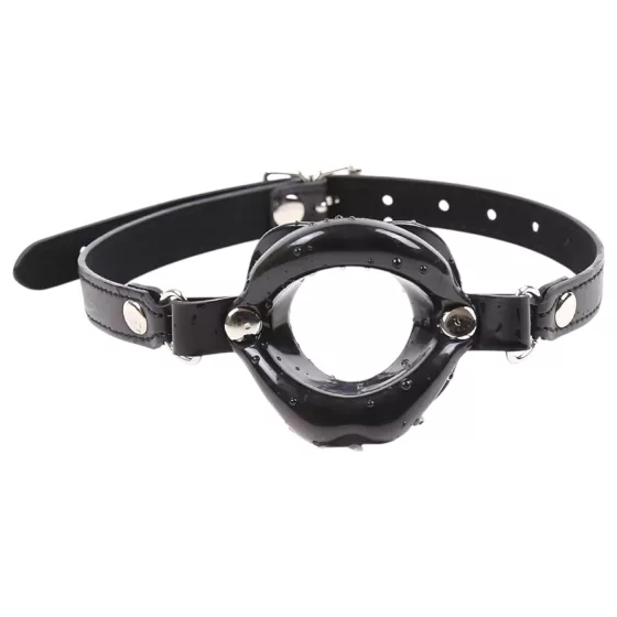 Latetobed - Lip-Shaped Silicone Gag (Black)