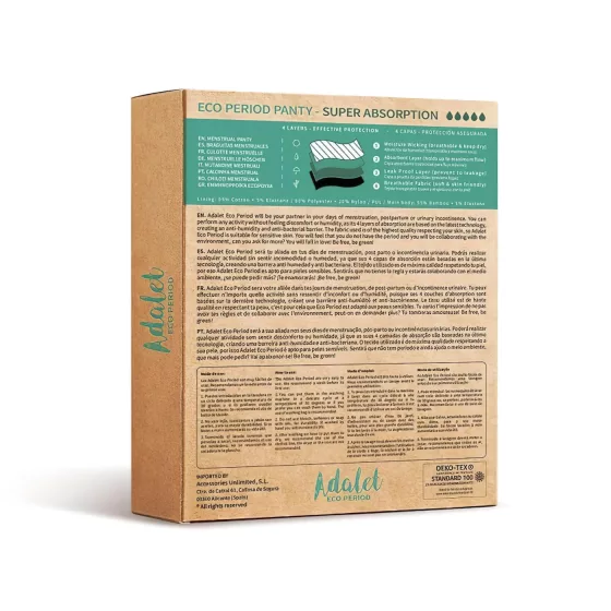 Adalet Natura Super - Period Panties (Black) - M