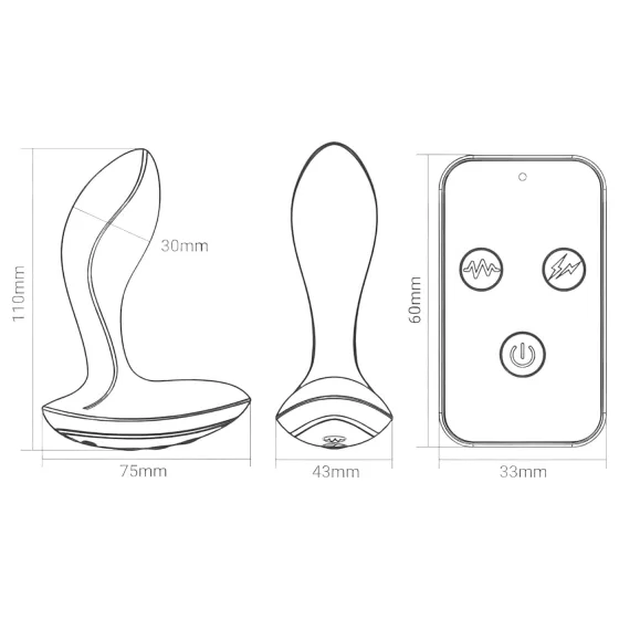 INTOYOU Herrules - electro anal vibrator (black)