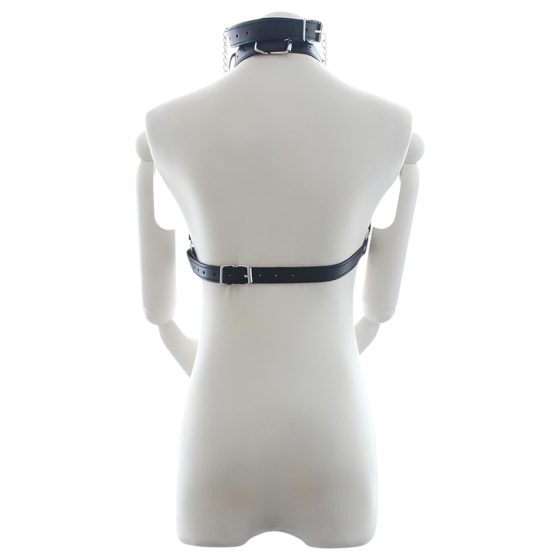 Latetobed - chest harness with gags and nipple clamps (black)