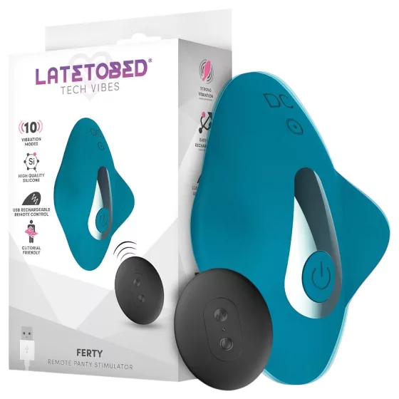 LateToBed Ferty - remote‑controlled clitoral vibrator panty insert (blue)