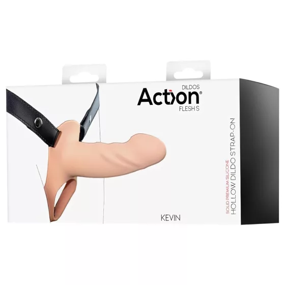 Action Strap-On S - strap-on hollow dildo (flesh-coloured)