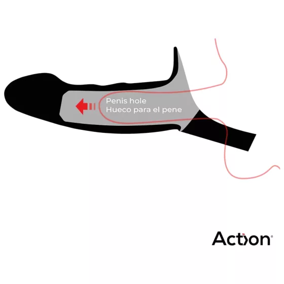 Action Strap-On S - strap-on hollow dildo (flesh-coloured)