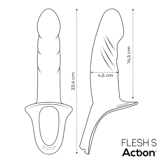 Action Strap-On S - strap-on hollow dildo (flesh-coloured)
