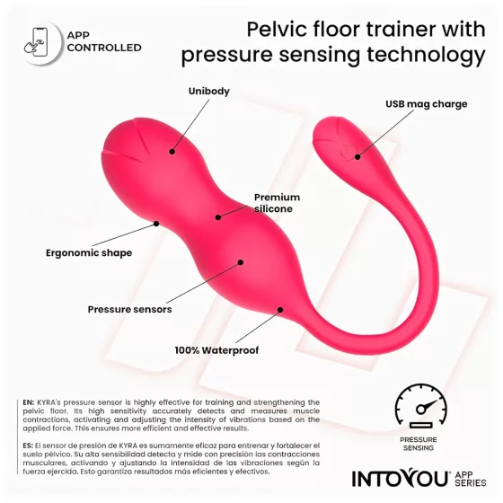 INTOYOU Kyra Pelvic - App-controlled vibrating Kegel ball (pink)
