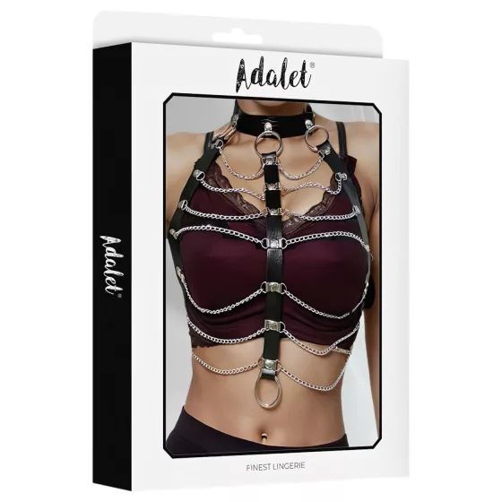 Adalet Hilda - Vegan Leather Chain Harness (Black)