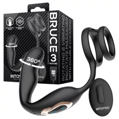   IntoYou Bruce - remote‑controlled rotating prostate vibrator with double ring (black)