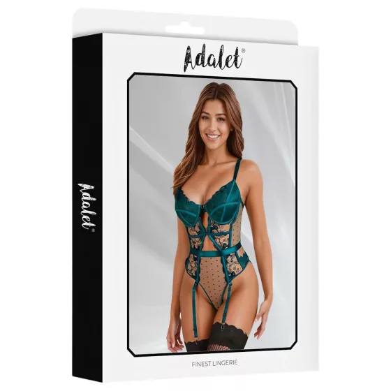Adalet Chloe - Lace Bodysuit (Turquoise) - L/XL