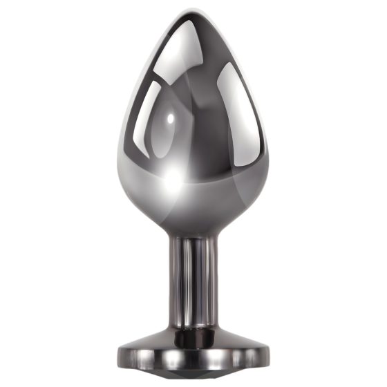 Evolved Black Gem - Metal Anal Plug Set with Black Stone (Silver)