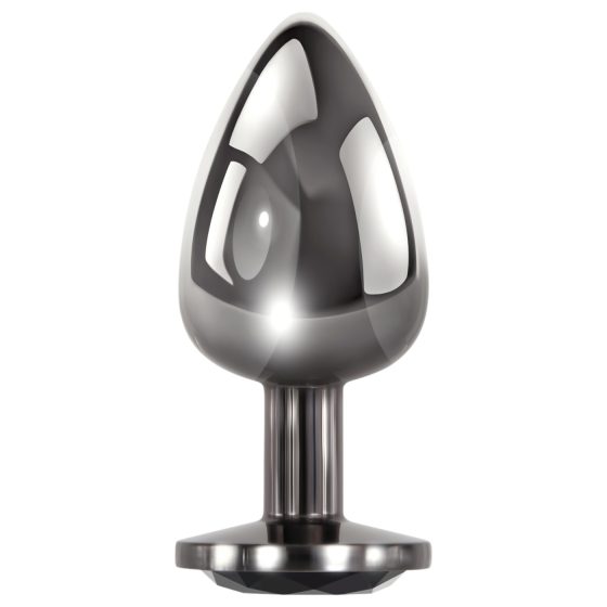 Evolved Black Gem - Metal Anal Plug Set with Black Stone (Silver)