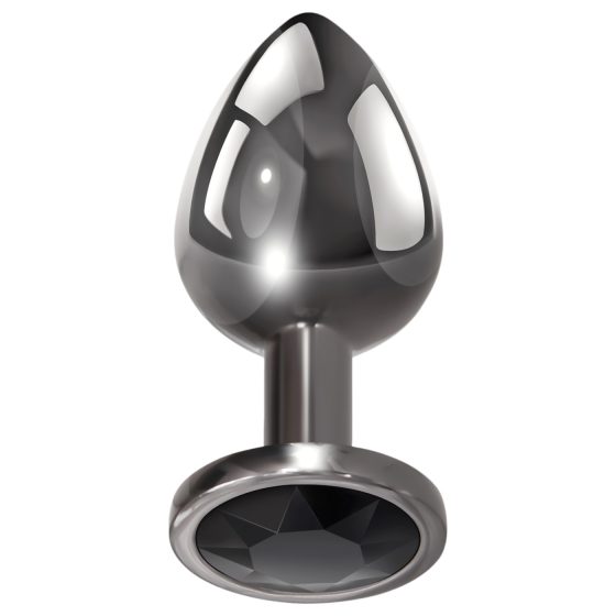 Evolved Black Gem - Metal Anal Plug Set with Black Stone (Silver)