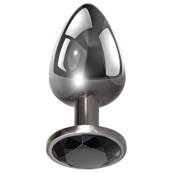 Evolved Black Gem - Metal Anal Plug Set with Black Stone (Silver)