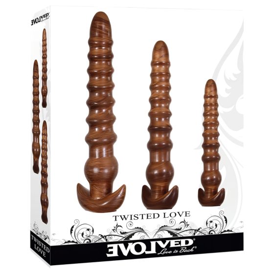 Evolved Twisted Love - Wood-Tone Anal Dildo Set