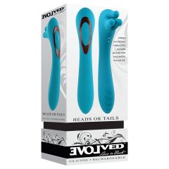   Evolved Heads or Tails - Rechargeable Dual-Ended Vibrator (Blue)