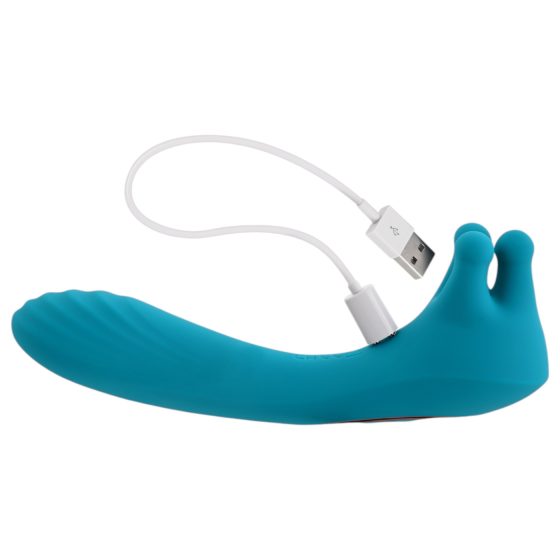 Evolved Heads or Tails - Rechargeable Dual-Ended Vibrator (Blue)