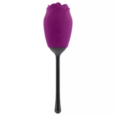   Playboy - Waterproof Rechargeable Rose Vibrator with Tongue (Purple)