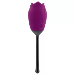   Playboy - Waterproof Rechargeable Rose Vibrator with Tongue (Purple)