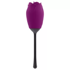   Playboy - Waterproof Rechargeable Rose Vibrator with Tongue (Purple)