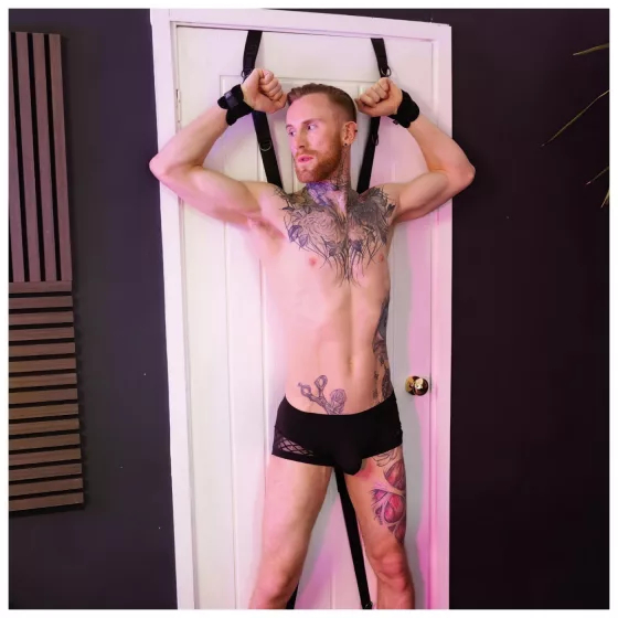 Sei Mio - Door-Mounted Bondage Cross (Black)