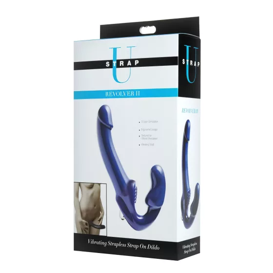Revolver II - Strapless Strap-On Vibrator (Blue) 
