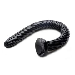 Suction Cup Spiral Anal Snake 18 - Black Anal Dildo "