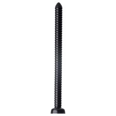HOSED Ribbed Hose 19 - Black Suction Cup Anal Dildo
