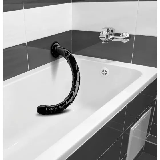 Black Hosed Anal Snake 19 - Suction Cup Dildo""