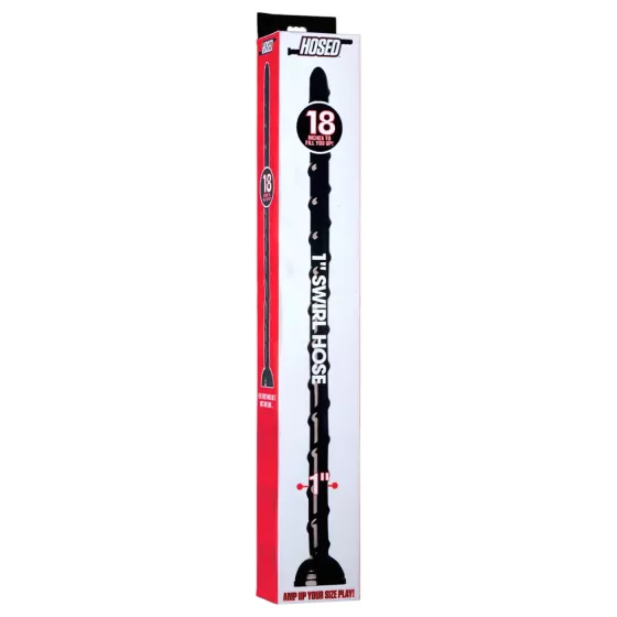 Hosed Swirl Slim Anal Snake 18 - Black Anal Dildo