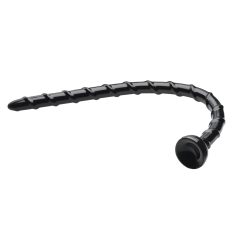 Hosed Swirl Slim Anal Snake 18 - Black Anal Dildo