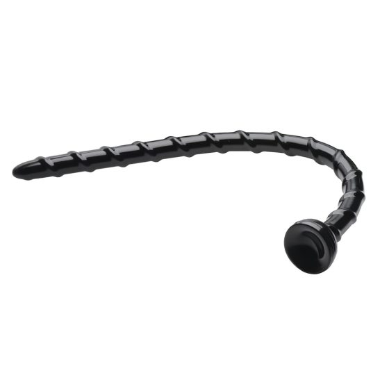Hosed Swirl Slim Anal Snake 18 - Black Anal Dildo