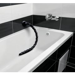 Hosed Swirl Slim Anal Snake 18 - Black Anal Dildo