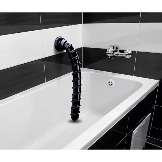 Hosed Swirl Tchick Anal Snake 18 - Black Anal Dildo