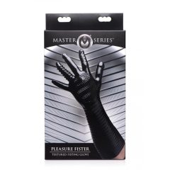 Pleasure Fister - textured fisting gloves (black)