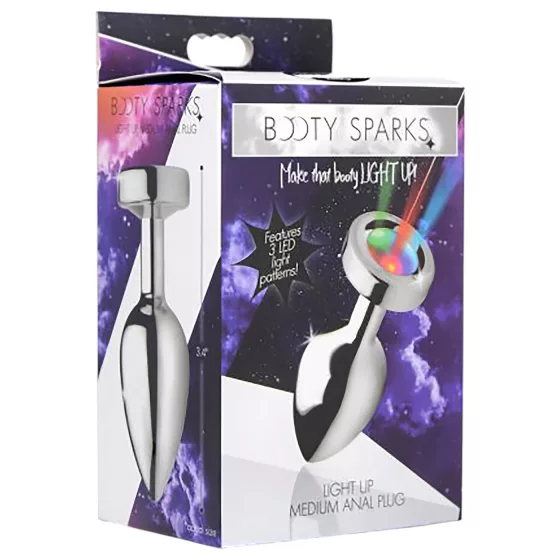 Booty Sparks - Illuminating Anal Plug - Medium (Silver)