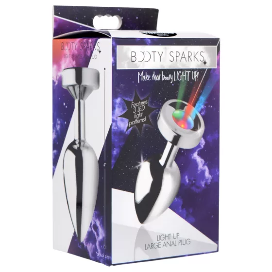 Booty Sparks - Illuminating Anal Plug - Large (Silver)