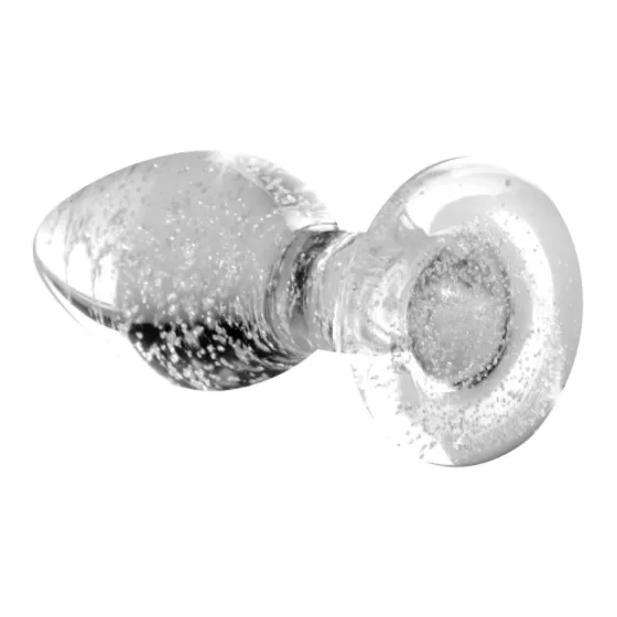 Booty Sparks Glow in the Dark M - glass butt plug (transparent)