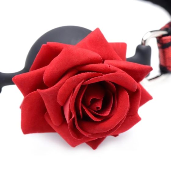 Master Series - Rose Silicone Ball Gag (Red)