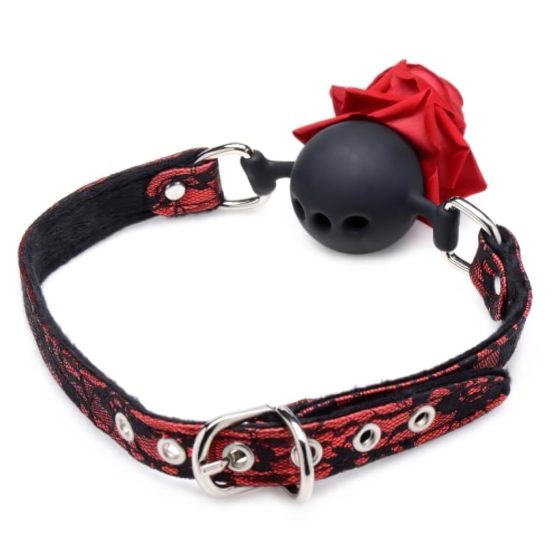 Master Series - Rose Silicone Ball Gag (Red)
