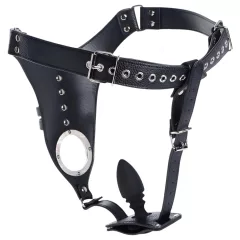 Strict - Male Chastity Belt with Anal Plug (Black)