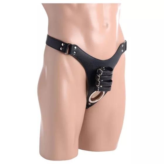 Strict - Male Chastity Belt with Anal Plug (Black)
