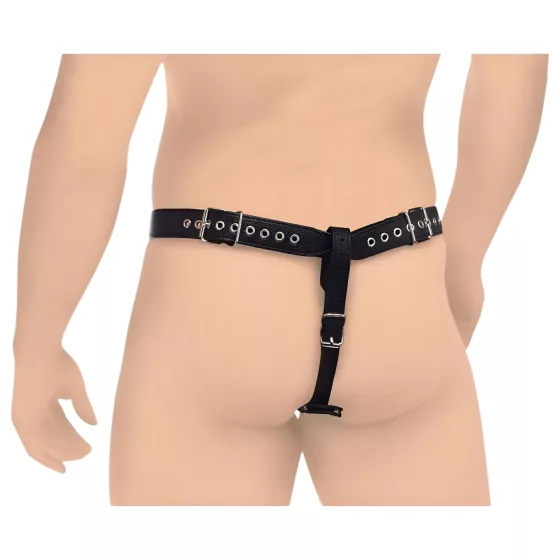 Strict - Male Chastity Belt with Anal Plug (Black)