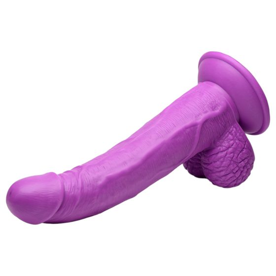 XR Brands POP - suction cup dildo with balls - 19 cm (purple)