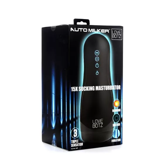 Lovebotz Auto Milker - Waterproof Suction & Vibration Masturbator (Black)