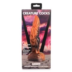   Creature Cocks Ravager - Textured Silicone Dildo - 8 (Orange)"