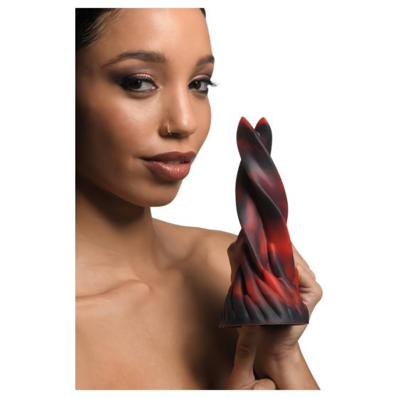 Creature Cocks Hell Kiss - Twisted Silicone Dildo - 19cm (Red)